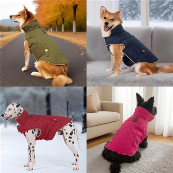 Dog Winter Coat, Dog Jacket Warm Fleece Lined, Waterproof Windproof Dogs Small - Picture 5 of 7